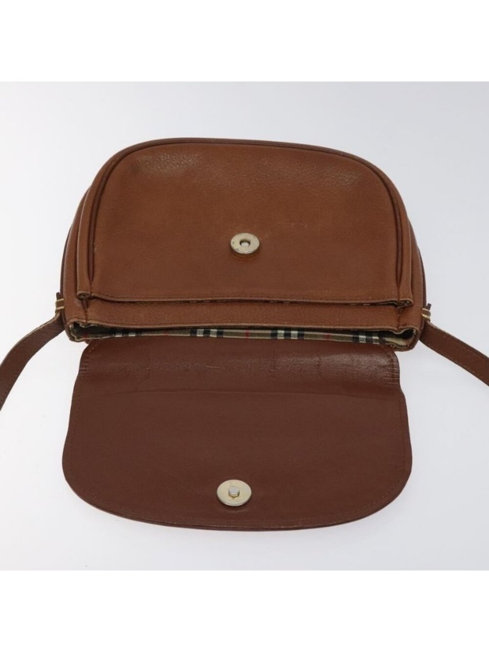 Authentic Burberrys Shoulder Bag Leather Brown - Picture 2 of 16